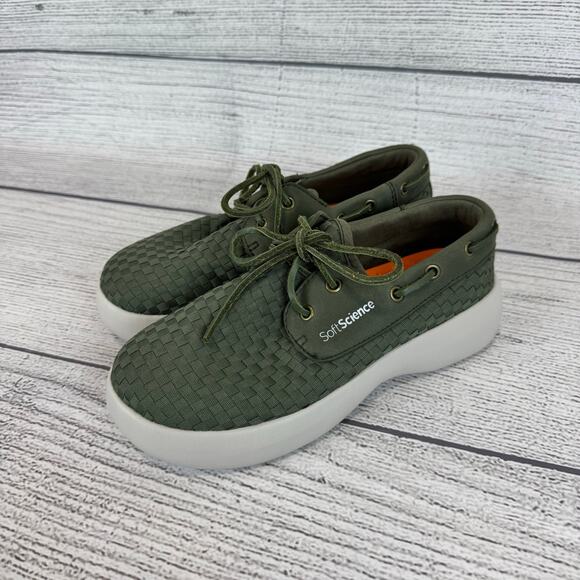 Soft Science Women's Green Weave Light Walker Lace Up Shoes Size 6 - Picture 2 of 11